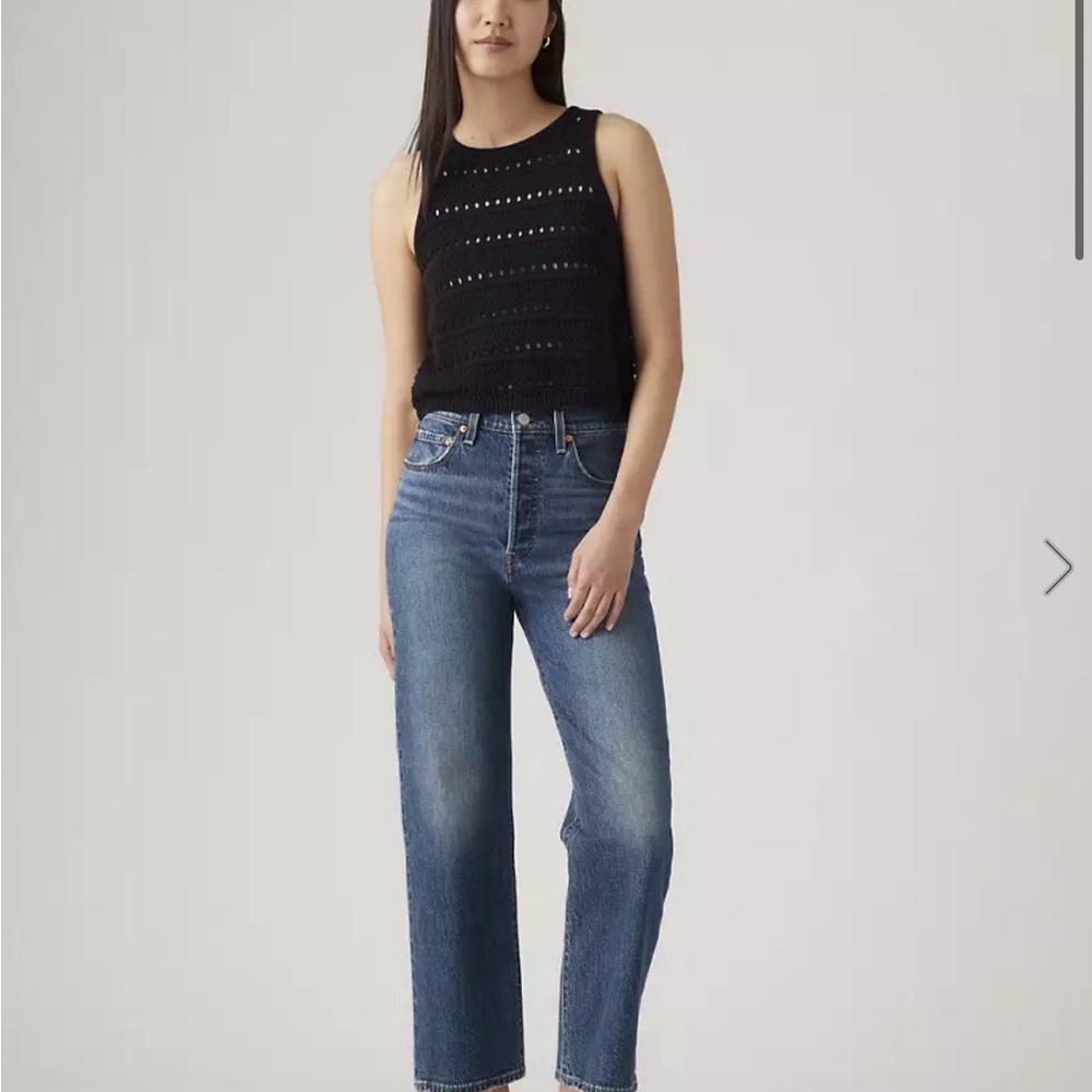 Levi's Ribcage Straight Ankle Jeans - Light Blue Denim